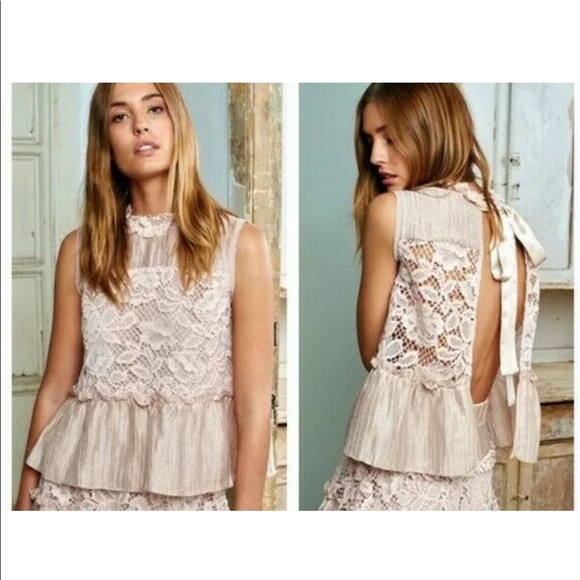 ALEXIS Intermix *Gracilia* blush pink lace sleeveless top & *Mallory* skirt S - Picture 3 of 11